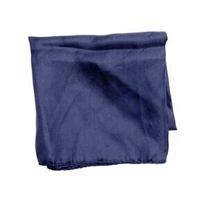 Vintage Ashear Blue Italian Silk Hand Rolled Pocket Square Handkerchief